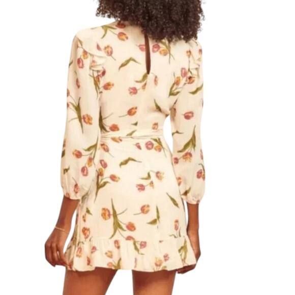 Reformation Quest Wrap Dress Bianca Tulip Print - Picture 2 of 14